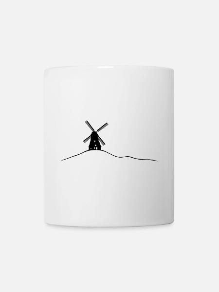 windmühle, Holland, netherlands windmill landscape - Tasse - Weiß