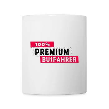 100% Premium Busfahrer Design / Geschenkidee - Tasse - Weiß - Vorne
