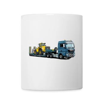 Low-loader with excavator - Mug - white - Front