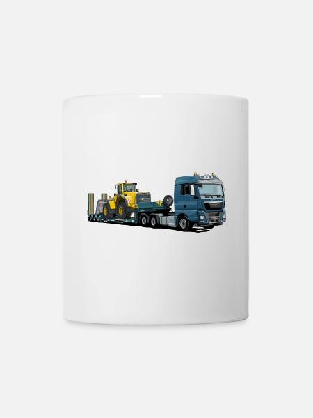 Chargeuse surbaissée avec excavatrice - Mug blanc - blanc