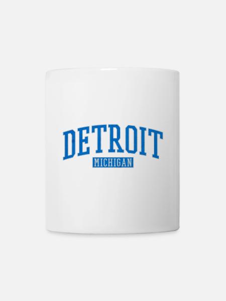 Detroit Michigan Varsity Emblem - Tasse - Weiß