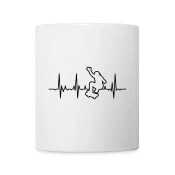 Skateboard Heartbeat - Mug blanc - blanc - Devant