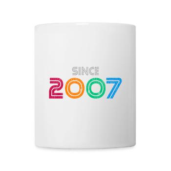Seit 2007 | Vintage-Retro-Farbenes Jahr - Tasse - Weiß - Vorne