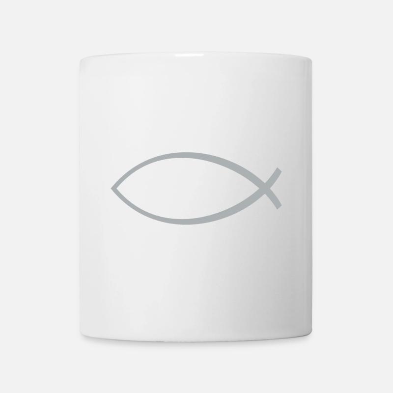 Ichtusfisch silber - Tasse - Weiß