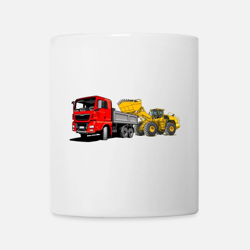 Lastauto mit Radlader - Tasse - Weiß