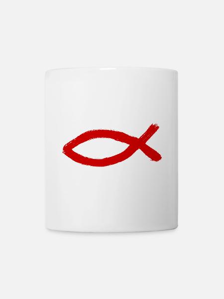 Jésus poisson Ichthys poisson poisson poisson - Mug blanc - blanc