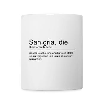 Sangria Duden Spruch Lustig Schwarz - Tasse - Weiß - Vorne