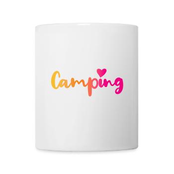 Camping Course Heart Pink Quote Fan Camper Outdoor - Mug - white - Front