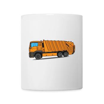 Garbage truck Garbage truck Professions Garbage man Garbage collection - Mug - white - Front