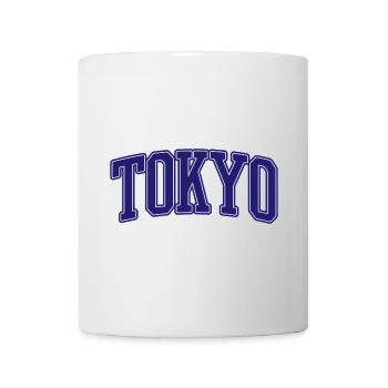 Lettrage bleu de la Varsity de Tokyo - Mug blanc - blanc - Devant