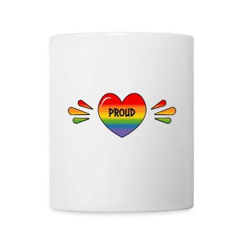 Regenbogen LGBT Stolzes Herz - Tasse - Weiß - Vorne