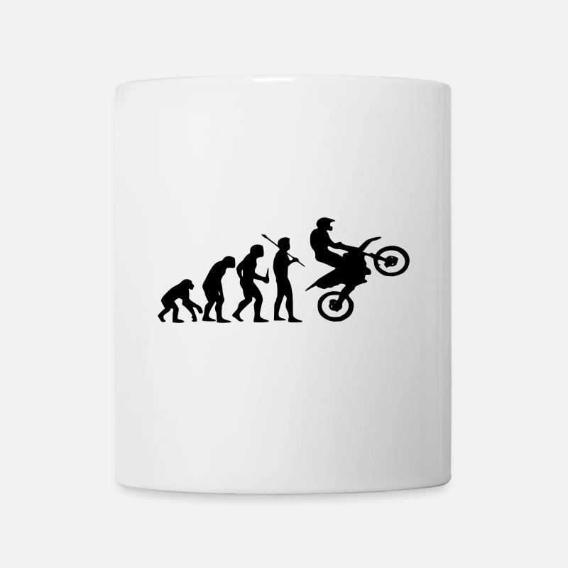 Evolution Monkey au Motocross - Mug blanc - blanc