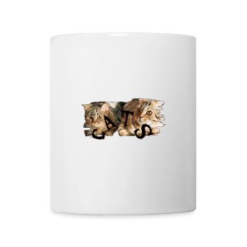 Katzen-Collage: Zerrissene Fellkunst - Tasse - Weiß - Vorne
