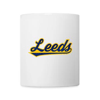 Leeds Script Logo Blau Gelb - Tasse - Weiß - Vorne
