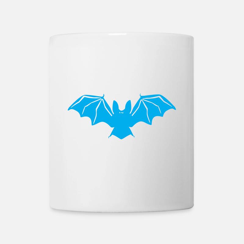 Blau Fledermaus Silhouette - Tasse - Weiß