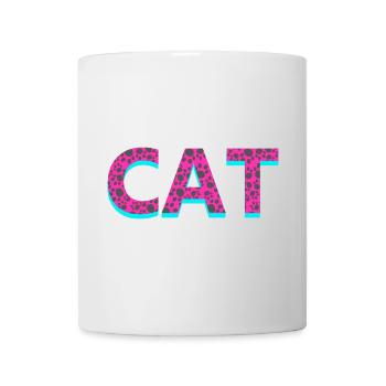 Typographie, Cat, Tier tatzen muster - Tasse - Weiß - Vorne