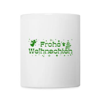 Frohe Weihnachten grün Sterne Engel Weihnachtsbaum - Tasse - Weiß - Vorne
