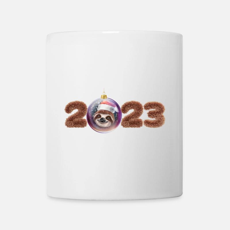 2023 Christmas ball cute sloth - Mug - white