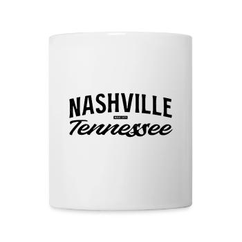 Nashville Lettering Music City, Tennessee - Mug blanc - blanc - Devant