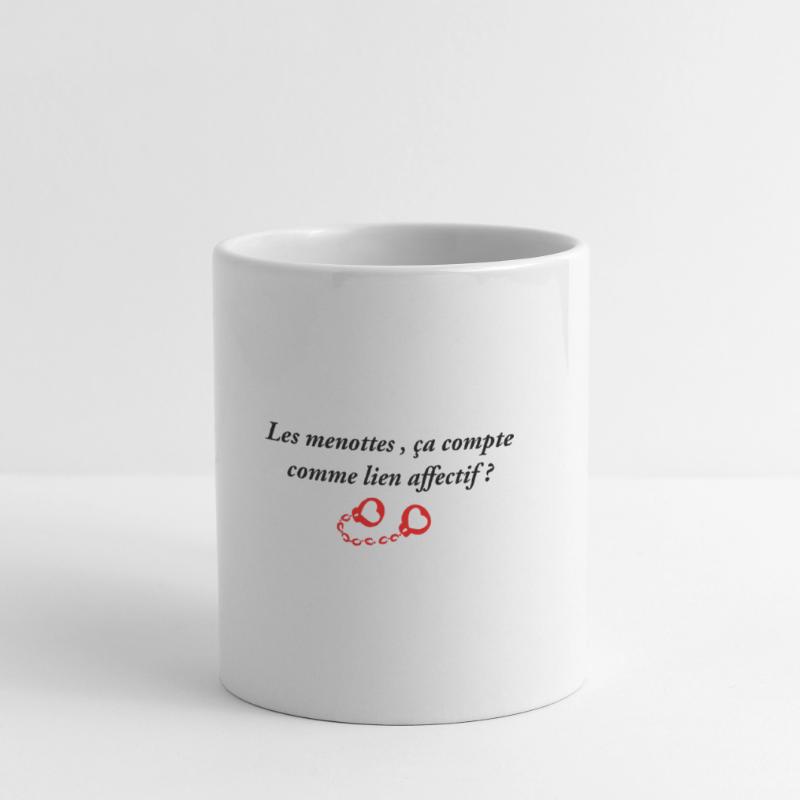 Les menottes ça compte comme lien affectif Mug blanc