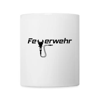 Feuerwehrschriftzug mit Schere - Tasse - Weiß - Vorne