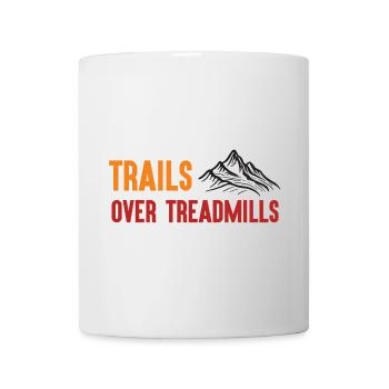Trailrunning - Trails über Laufbänder - Tasse - Weiß - Vorne