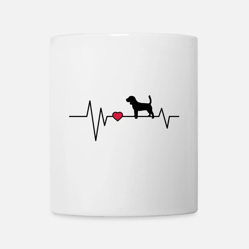 Herzschlag Hund Beagle - Tasse - Weiß