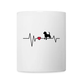 Herzschlag Hund Beagle - Tasse - Weiß - Vorne
