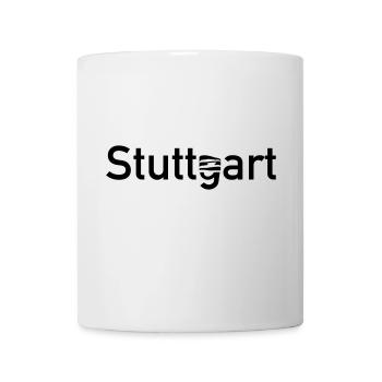 Stuttgart Stadtschild mit -Museum Skyline - Tasse - Weiß - Vorne