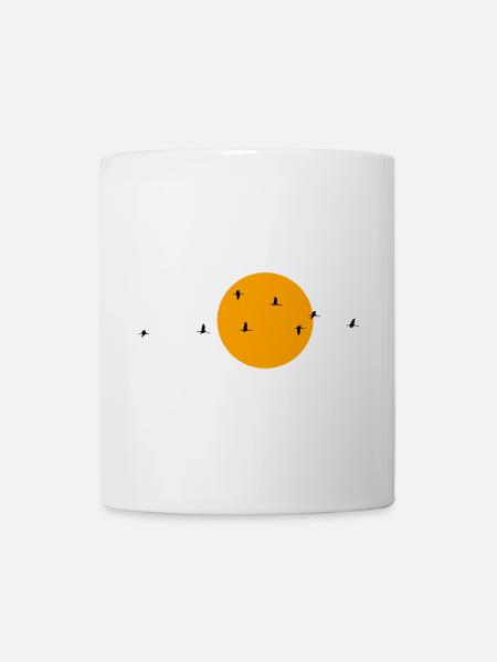 Wildgänse Kraniche Frühling - Tasse - Weiß