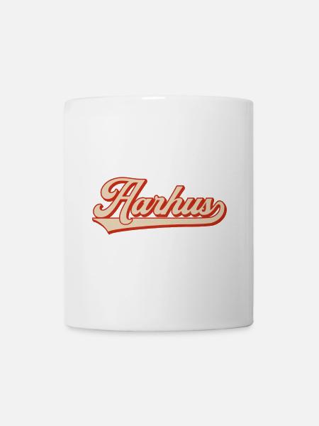 Look rétro Aarhus – Lettrage Danemark - Mug blanc - blanc