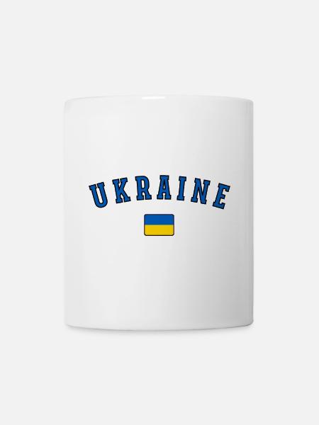 Ukrainische Flagge, Ukrainischer Stolz - Tasse - Weiß