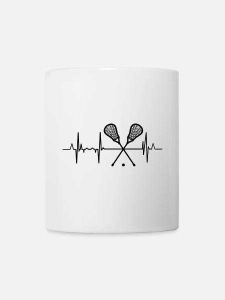 Lacrosse Herzlinie - Tasse - Weiß