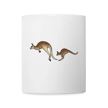 Känguru Mutter und Kind farbig - Tasse - Weiß - Vorne