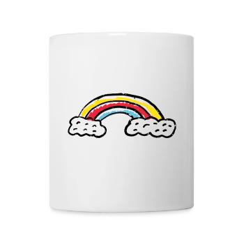 Coups d’arc de pinceau arc-en-ciel - Mug blanc - blanc - Devant