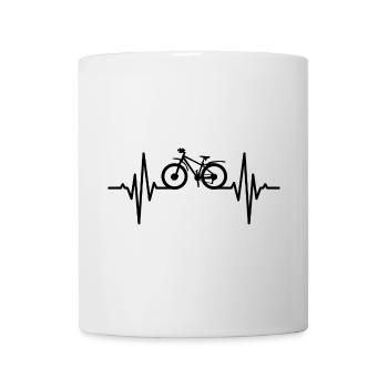 Mountain biking heartbeat - Mug - white - Front