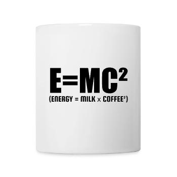 E=MC² (ENERGIE = MILCH x KAFFEE²) - Tasse - Weiß - Vorne
