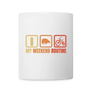 Meine Wochenendroutine - Tasse - Weiß - Vorne
