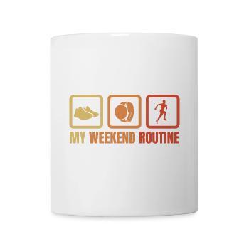 Läufer Wochenendroutine - Tasse - Weiß - Vorne