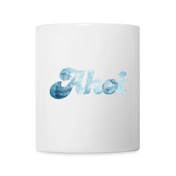Schiff Ahoi Meer Ozean Schnörkelschrift maritim - Tasse - Weiß - Vorne