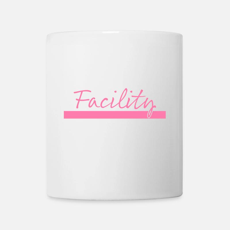 Tshirt Facility Management pink white - Mug - white