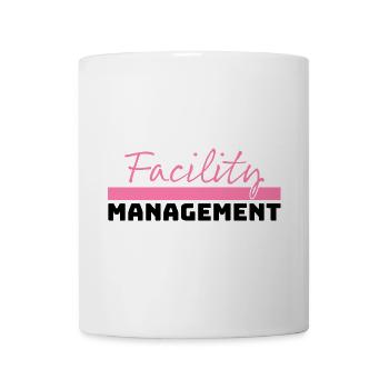 Tshirt Facility Management pink black - Mug - white - Front