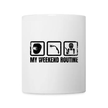 Meine Wochenendroutine - Tasse - Weiß - Vorne
