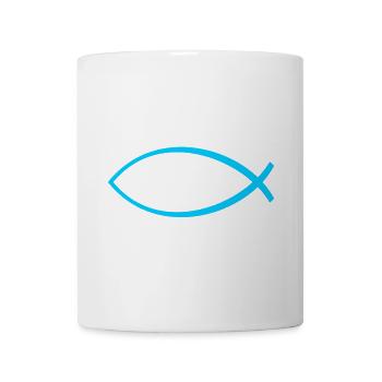 Ichtus poisson bleu clair - Mug blanc - blanc - Devant