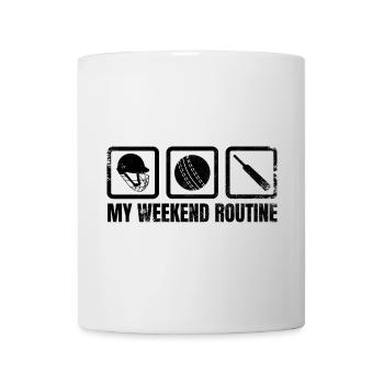 Cricket Spieler Wochenendroutine - Tasse - Weiß - Vorne