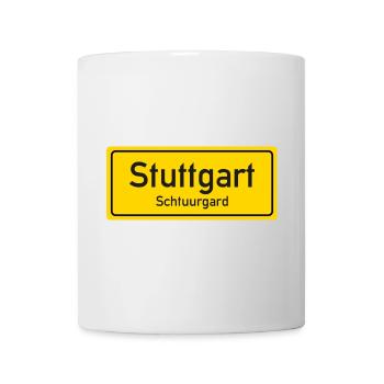 Stuttgart place name sign Germany - Mug - white - Front