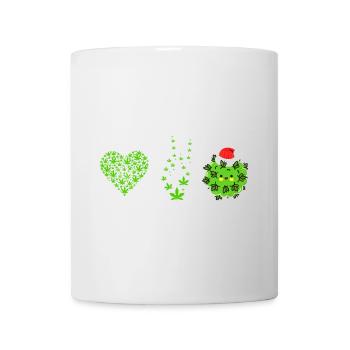 Love, Peace and Happiness / Merry Christmas - Tasse - Weiß - Vorne