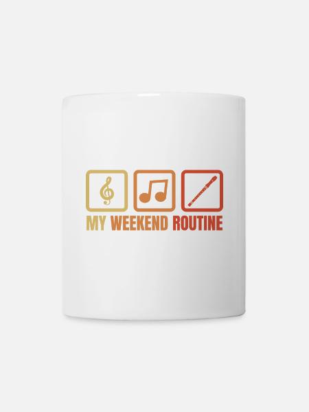 Flötisten Wochenendprogramm - Tasse - Weiß