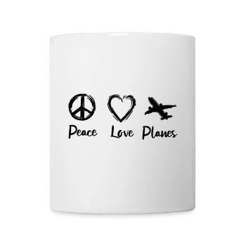 Ich liebe Flugzeuge - Tasse - Weiß - Vorne