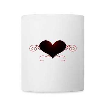 herzen, ranken, goth, geschenkidee frau, romantike - Tasse - Weiß - Vorne
